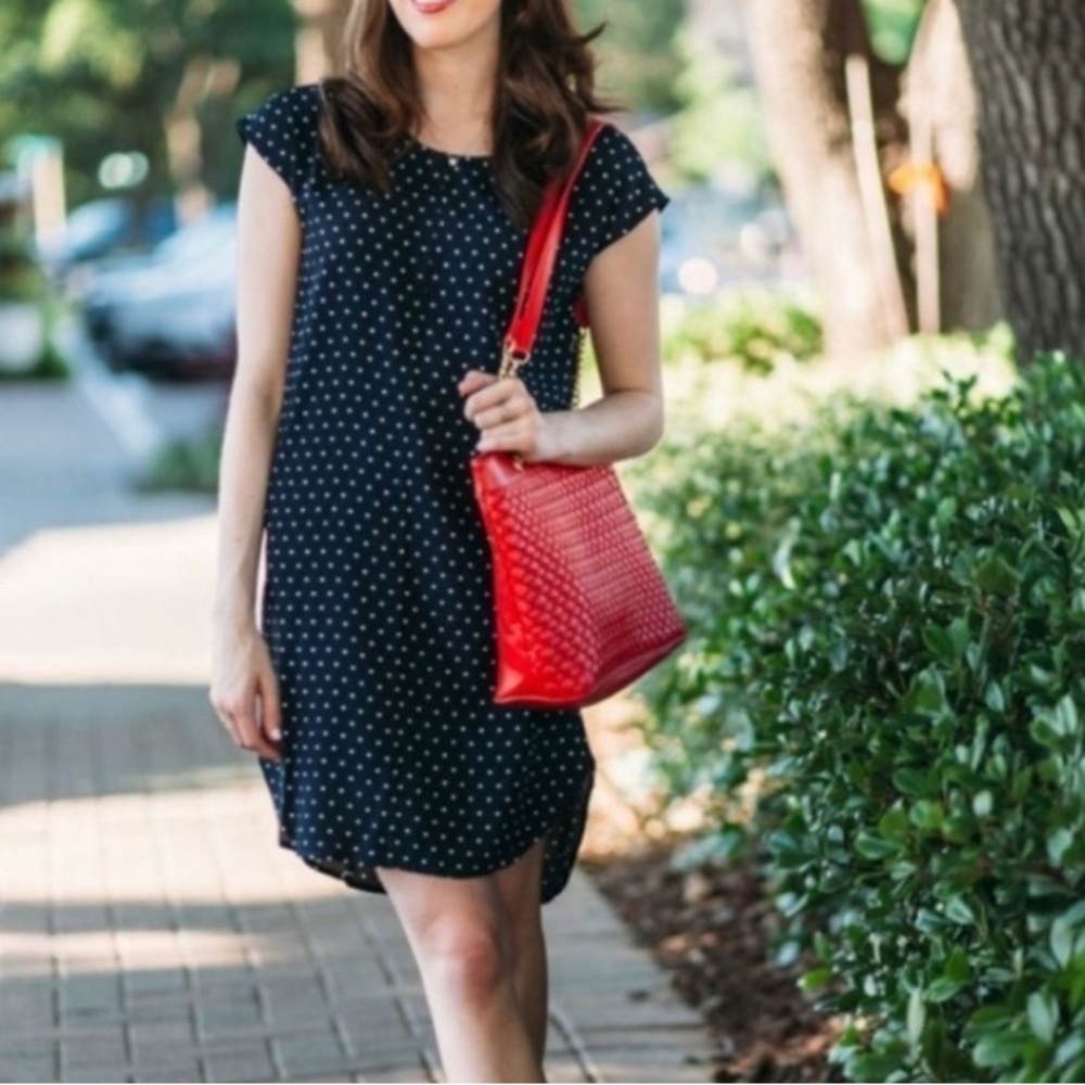 Madewell Navy Blue Polka Dot‎ Tunic Dress Size Medium